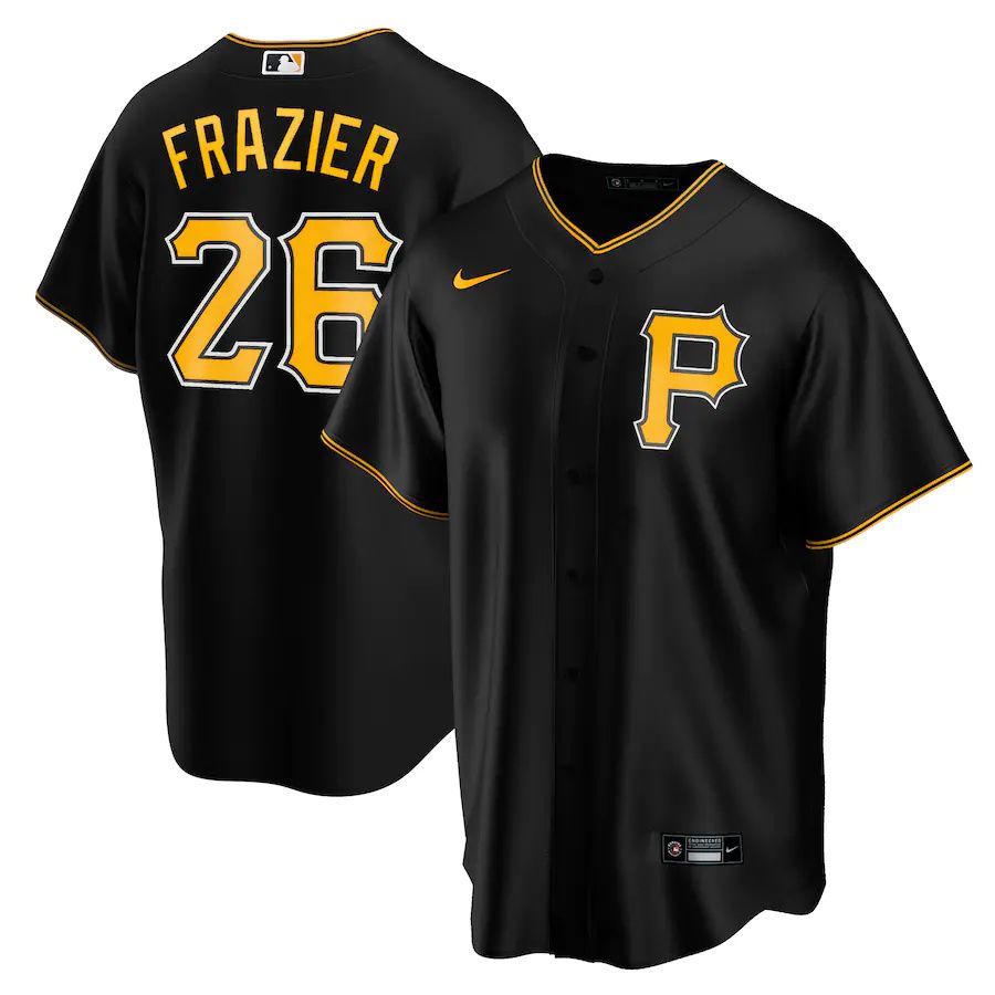 Mens Pittsburgh Pirates #26 Adam Frazier Nike Black Alternate Replica Player Name MLB Jerseys